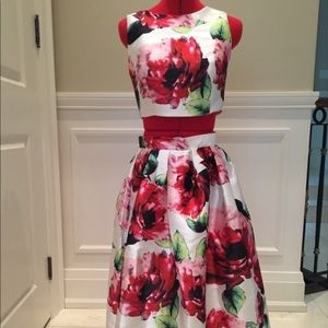 Set skirt and top evening party set prom